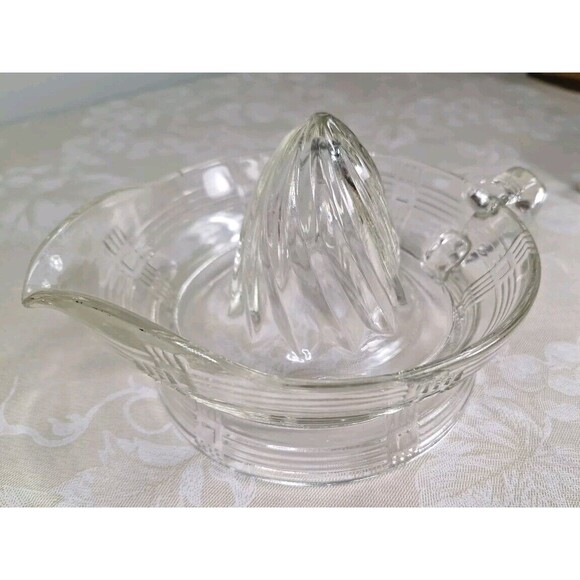 Vintage Hazel Atlas Clear Depression Glass Juice Reamer Citrus Juicer w/ Handle - Picture 5 of 14